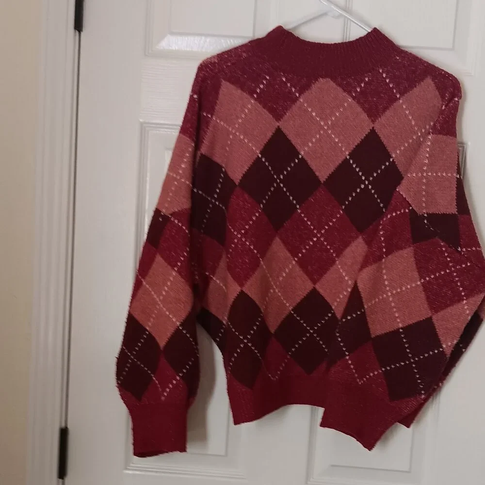 Red Plaid Sweater - Picture 2 of 3